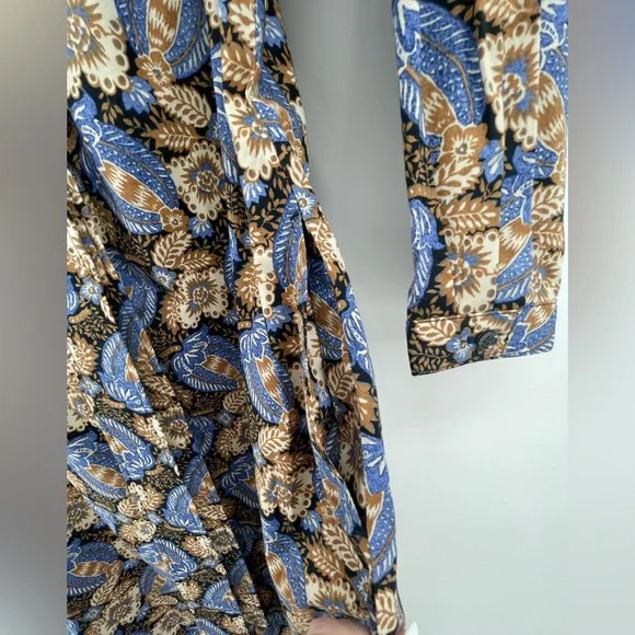 J McLaughlin Louisa Pomegranate Grove Floral Long Sleeve Dress Size XS Pockets! - Picture 4 of 6